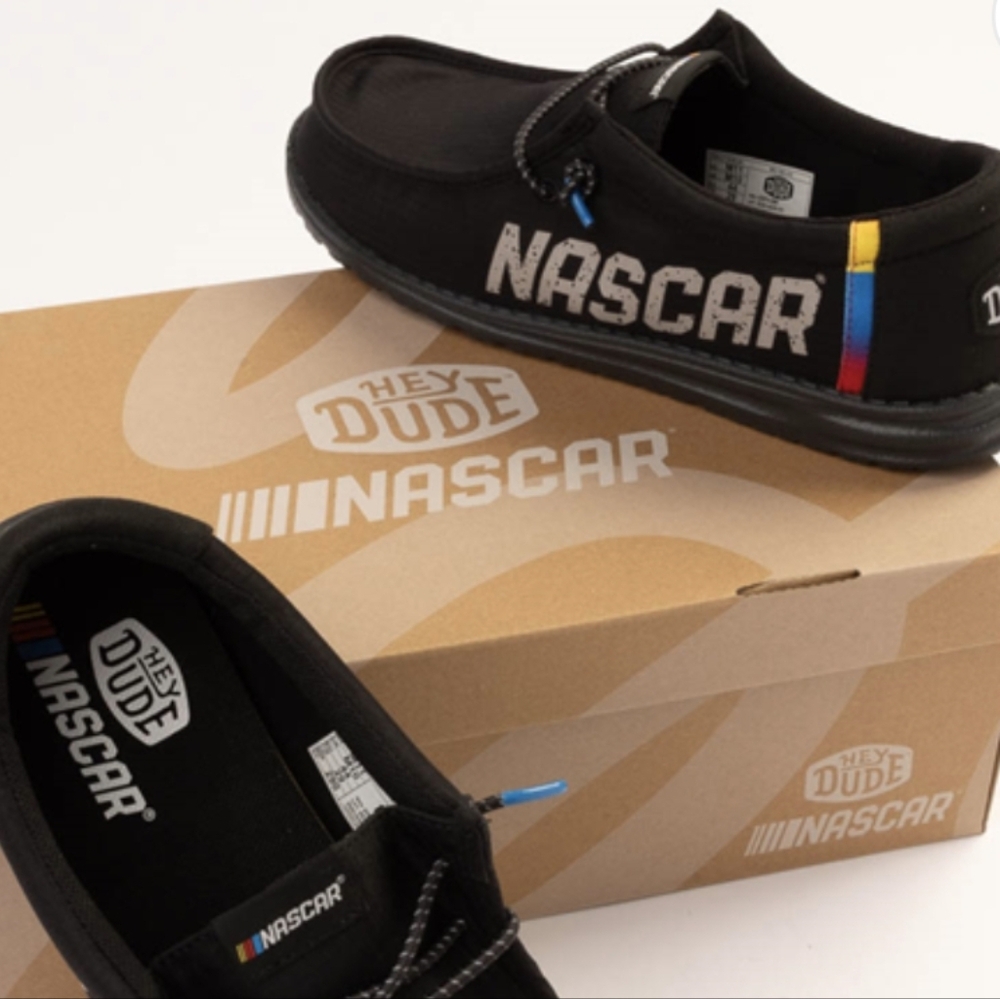 Mens HEYDUDE x Nascar® Wally Slip-On Casual Shoe - Black